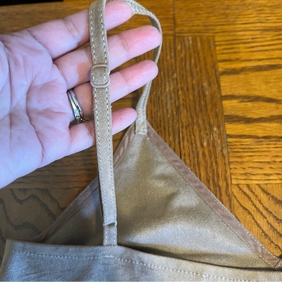 Aritzia Wilfred Vivienne Faux Suede Mini Dress in Camel Sz XS - Picture 11 of 13